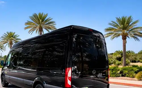 Large passenger van shuttle to Port Canaveral cruise terminals
