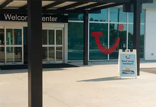 TUI passengers arriving at Melbourne Orlando International Airport Florida shuttle service